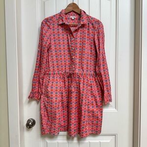 Gap Orange Pink & Purple Geometric Print Shirt Dress with Pockets. Size XS